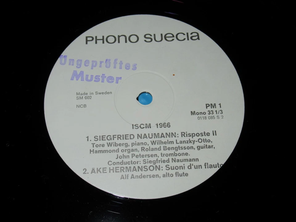 V.A. / ISCM World Music Festival 1966 (Phono Suecia PM 1) White Label Promo LP - Bild 3 von 3