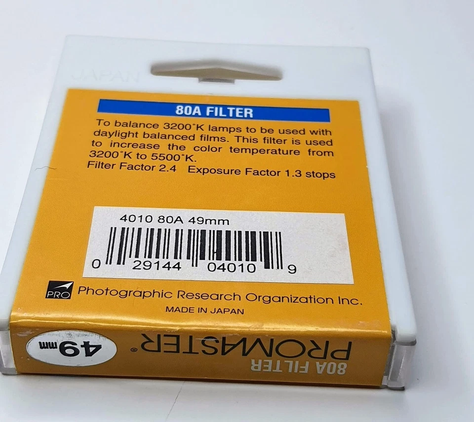49mm Pro 80A Blue Glass Lens filter 80 A Japan Coated 49 mm Camera Color 80 A 49 - Image 3 of 4