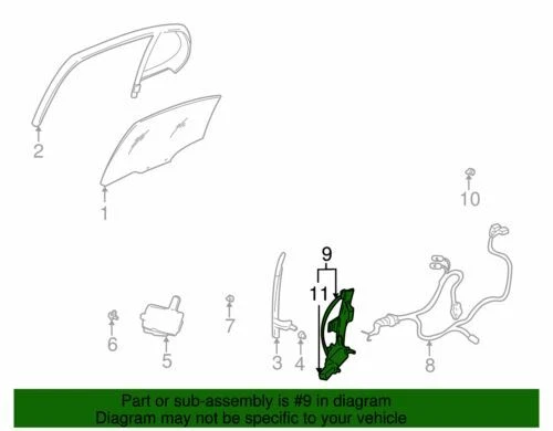 Regulador de ventana eléctrica trasero derecho genuino GM 2000-2005 Buick Lesabre 15231244 Foto 2 de 2