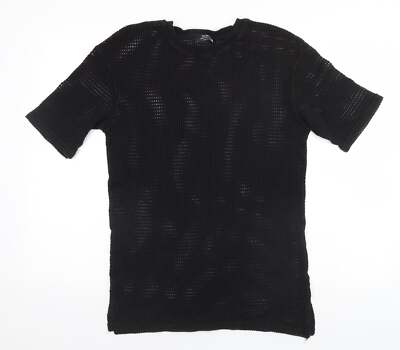 Bershka Damen T-Shirt schwarz Größe M