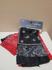 2 Piece Juncture Bandanas Red And Black New