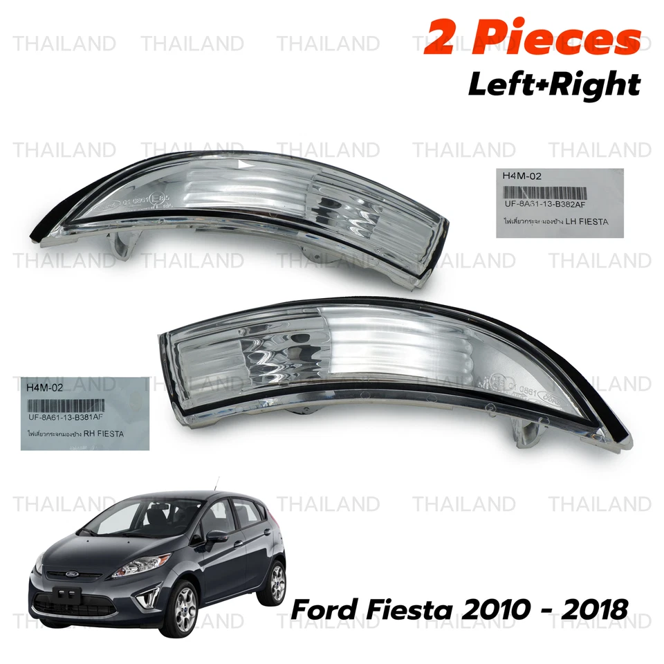 Fits Ford Fiesta Sedan Hatchback 2010 18 Lh+Rh Side Indicator Lamps Mirror - Image 3 of 4
