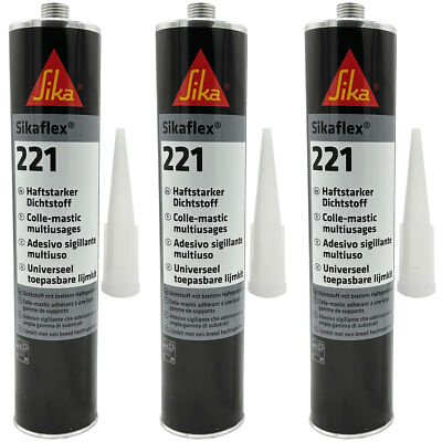 Sikaflex 221 Dichtstoff Karosseriekleber stahlgrau 3x 300ml überlackierbar