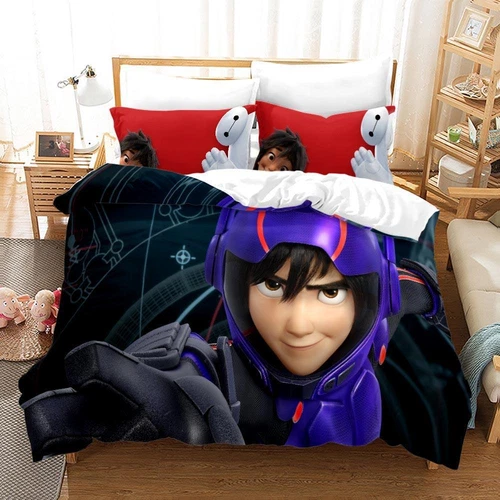3D Big Hero 6 Bedding Set Kids Duvet Cover Pillowcase Single Double King Gift - Picture 4 of 11