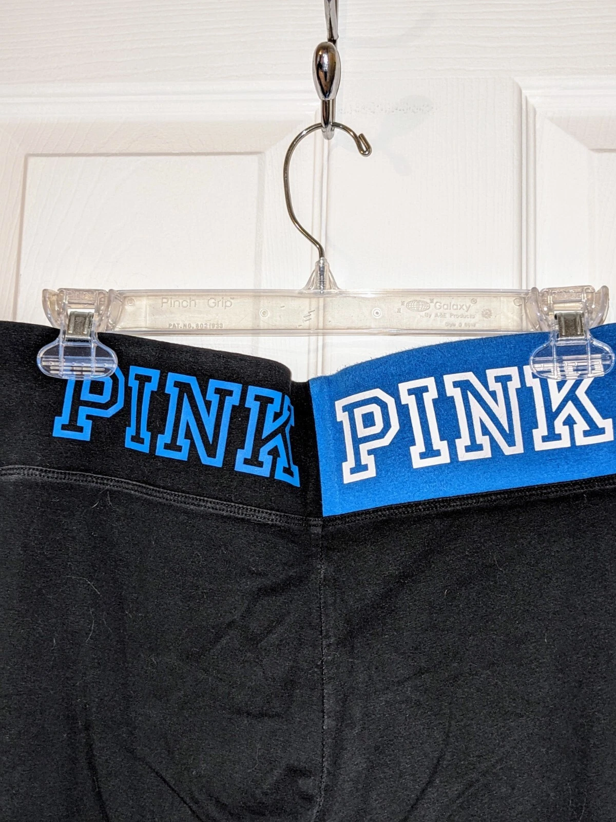 victoria-secret-vs strappy ankle yoga logo waistband black leggings