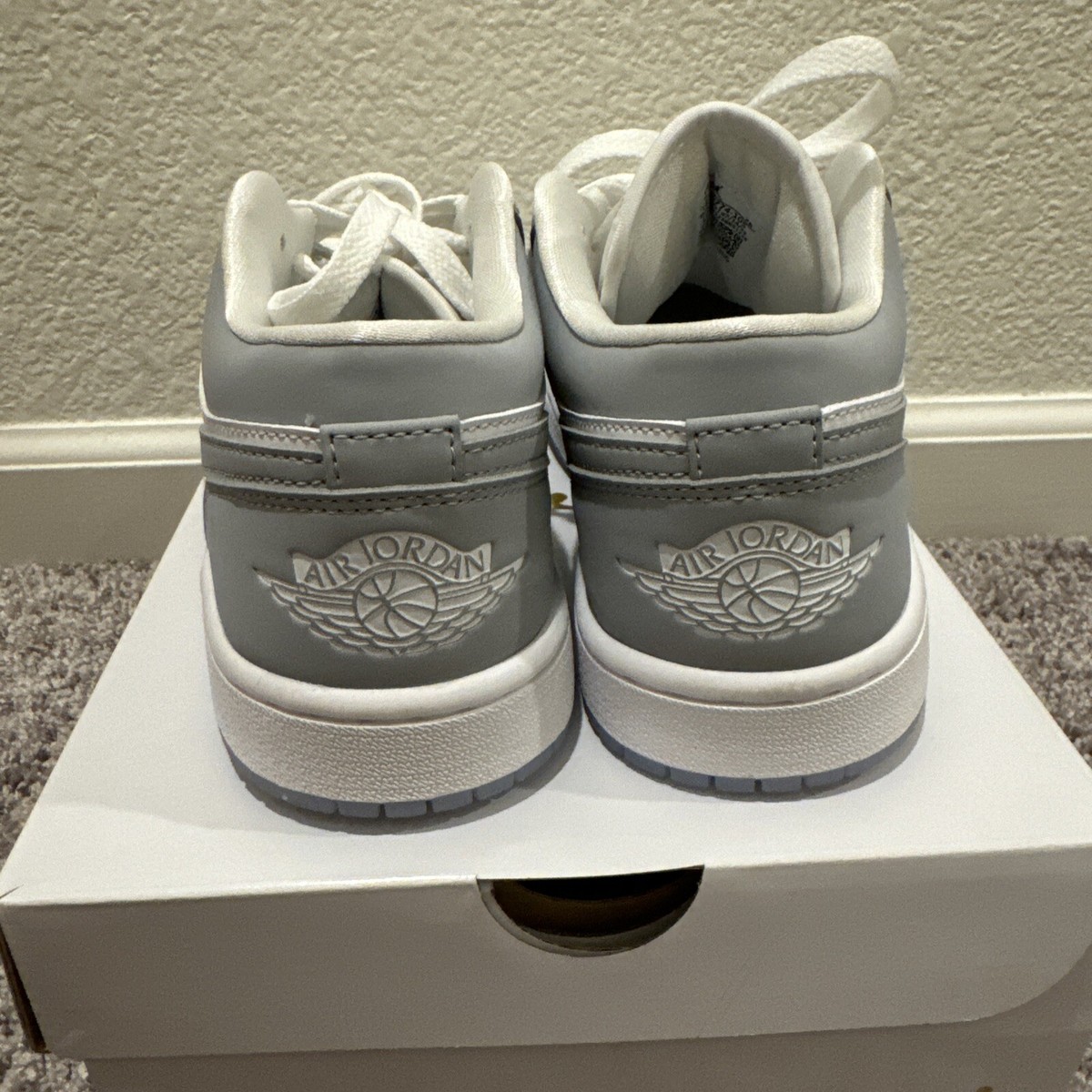 Size 7.5 - Jordan 1 Low White Wolf Grey W | eBay