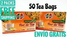 2 Packs TE DE TILA LINDEN FLOWERS TEA 50 BAGS 0.03oz each Therbal Made in Mexico