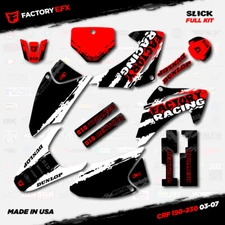 White & Red USA Slick Racing Graphics Kit fits Honda CRF150 03-07 CRF 150 decal