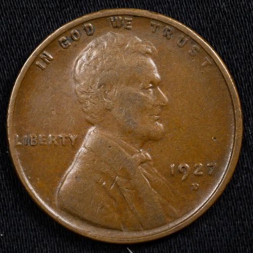 1927-D Extremely Fine (XF) Lincoln Wheat Penny Cent, Denver Mint