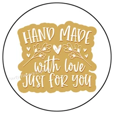 HANDMADE WITH LOVE JUST FOR YOU ENVELOPE SEALS LABELS STICKERS PARTY FAVORS