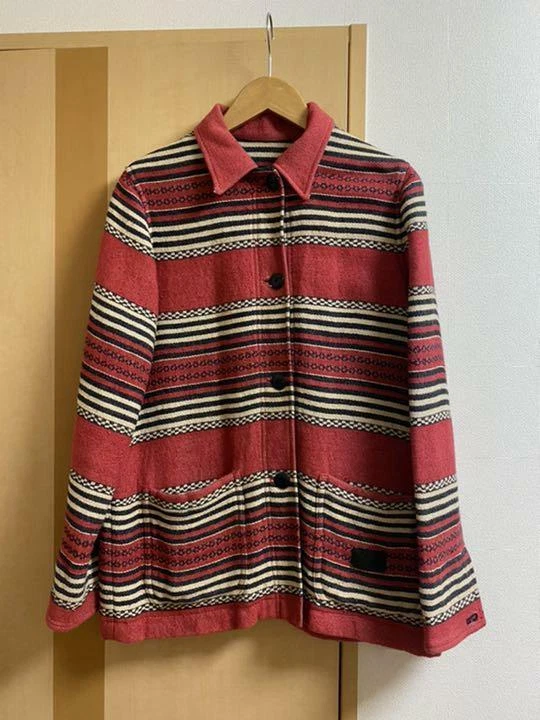 RALPH LAUREN Indian Native Pattern Jacket Coat Striped Red Men s M