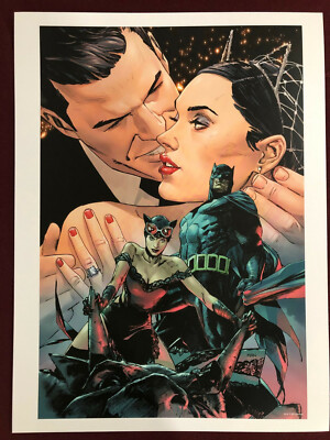 CLAY MANN BATMAN 50 POSTER 12 X16'' NM SHIPPDFLAT CATWOMAN WEDDING