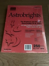 Astrobrights 24 lb Heavyweight 250 sheets 8.5" x 11 Paper - Re-Entry Red