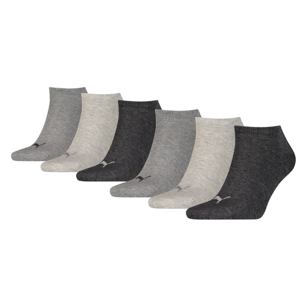 6 Paar Puma Sneaker Socken Mit Puma Logo GrößE 39-42 Farbe Grau,Hellgrau-image