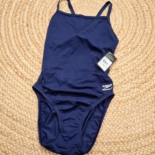 NWT Speedo Solid Super Pro Back Endurance Tank Swimsuit Womens 8/34 Navy Blue