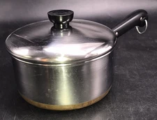1801 Revere Ware 2272609 2Qt Stainless Steel Copper Clad Saucepan Pot w/Lid