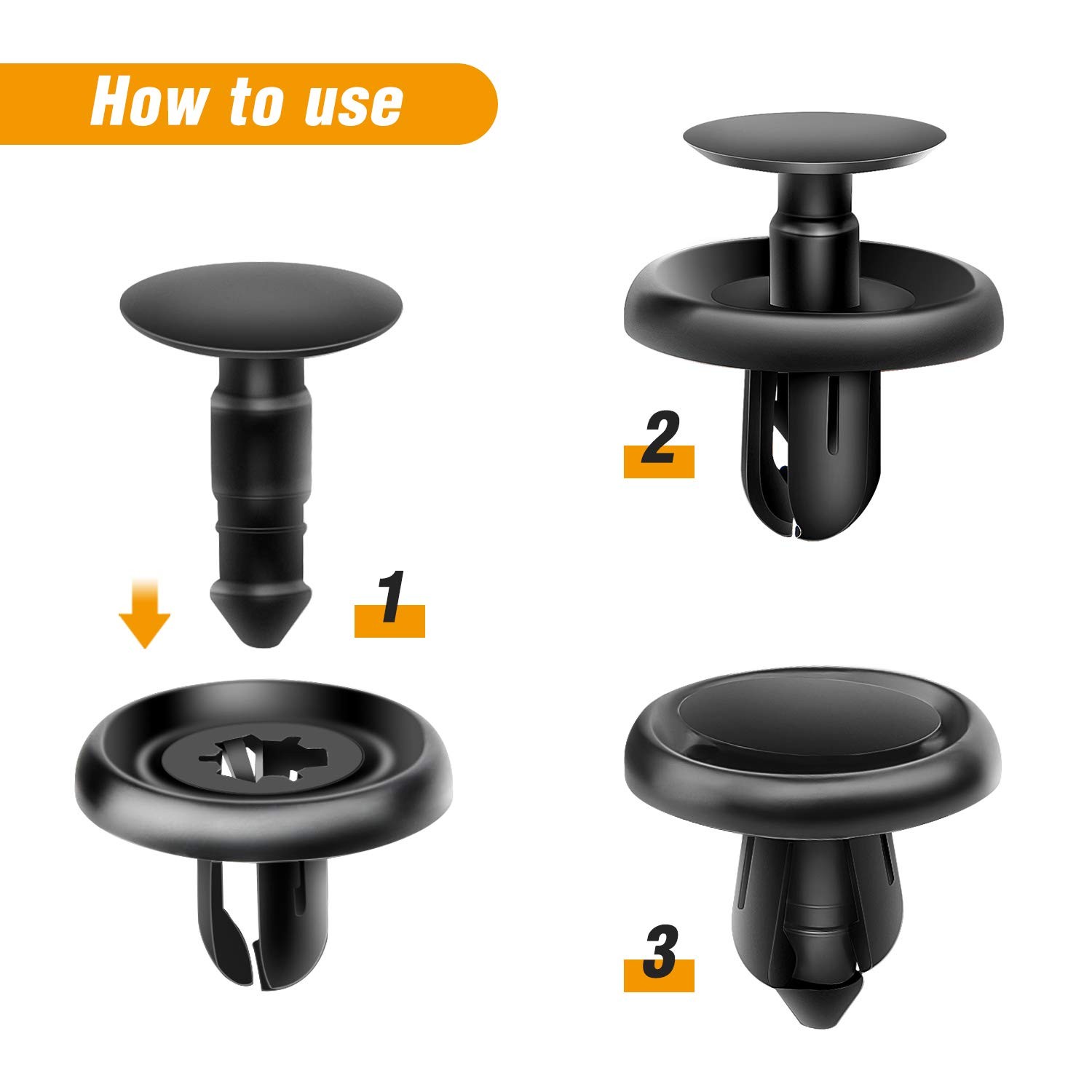 GOOACC Engine Under Cover Push-Type 40 Pcs Clips, 40Pcs Clips 