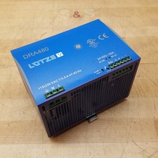 Lutze DRA480-24A Power Supply, 115/230VAC, 7/3.5A, 47-63Hz, 24VDC Out - USED