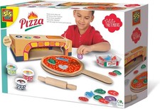 SES Creative 18016 Pizzaofen Spielset aus Holz für Kinder Kreatives Rollenspiel