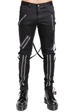 Tripp NYC Straight-Leg Bondage Pants Black - Goth, Mall Goth, Rave