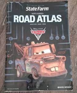 Rare Rand McNally State Farm Disney Pixar Cars 2 North America Big Road Atlas