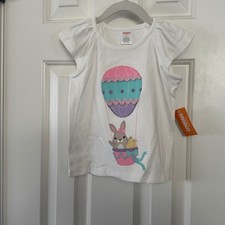 Gymboree Girls Garden Party Embroidered Bunny Duck Balloon Top Size 4 4T New