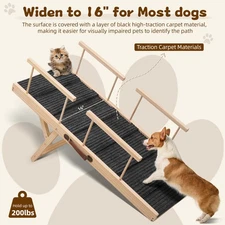 Folding Dog Ramps for SUV, Truck, Car Ramp Stairs Step Ladder Up to 150 Lb Dogs