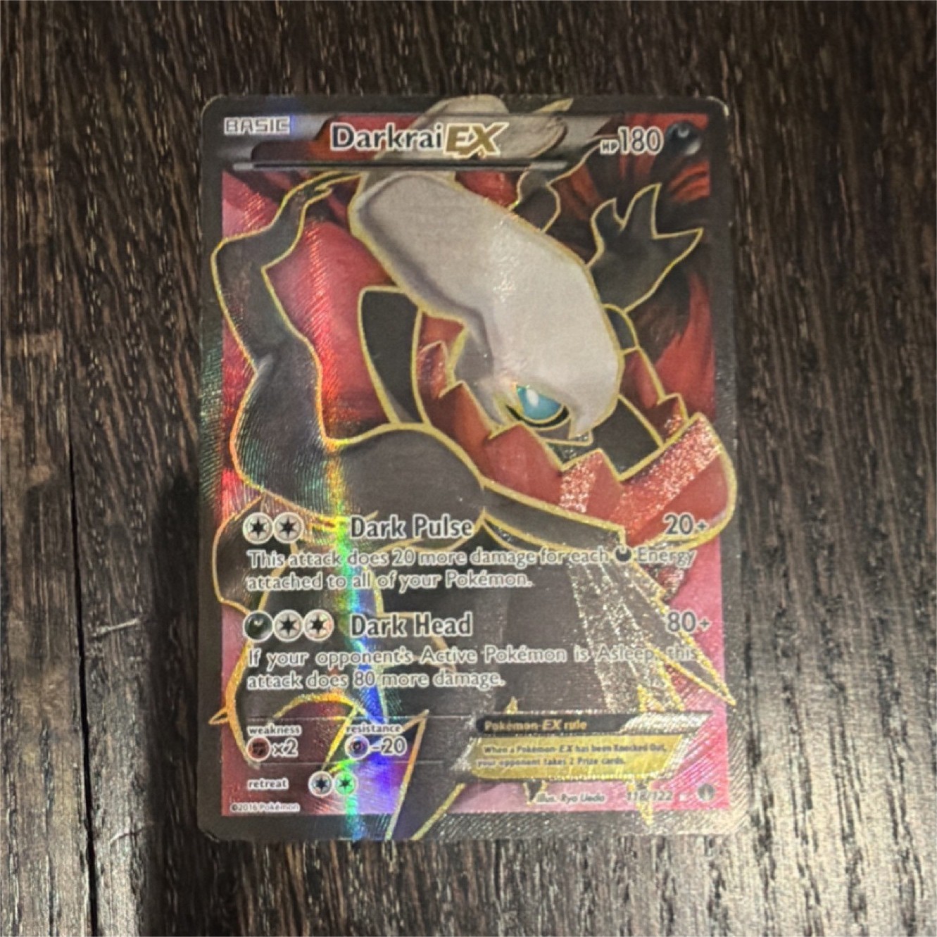 Pokémon Darkrai EX Full Art 118/122 Breakpoint Ultra Rare Holo 180 HP