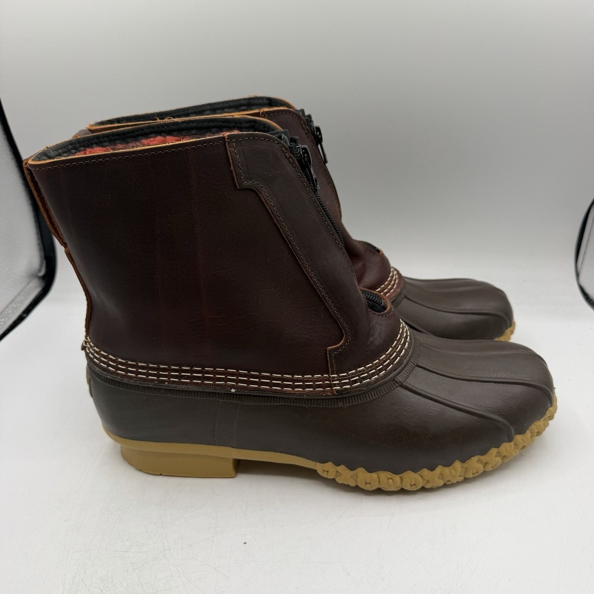 L.L. Bean Brown Insulated Duck Zip Up Boots LL Bean Brown Leather 7 main image 4