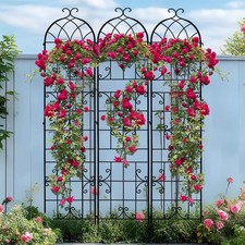 Heavy Duty Metal Fence Trellis Set Durable Garden Vine Flowers Climbing Fence UK