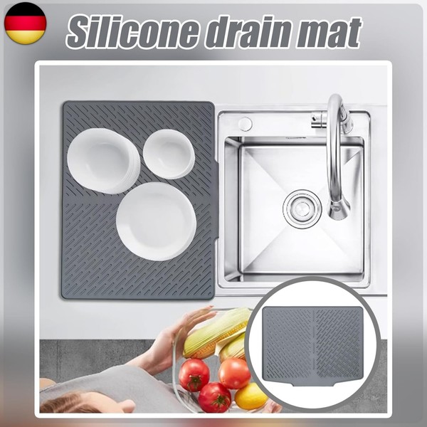 Abtropfmatte Geschirr Silikon FüR Die KüChe,Dish Drying Rack Abtropfschale, R-image