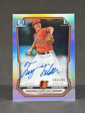 Trey Gibson 2026 Bowman Chrome 1st Bowman Refractor /499 AUTO Orioles Prospect