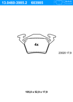 ATE BremsbeläGe Hinten (13.0460-3985.2) FüR Mercedes-Benz Vito V-Klasse |