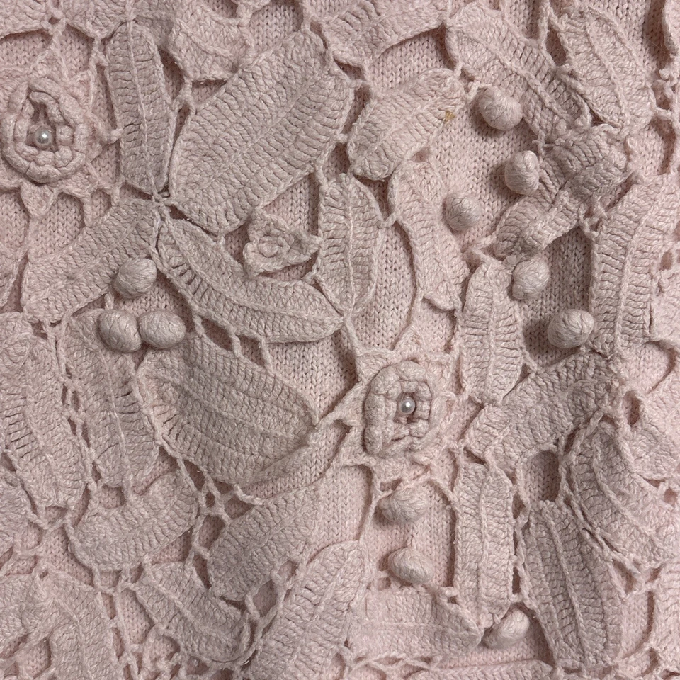 Suéter Vintage Jaclyn Smith M Rosa Angora Lana de Cordero Seda Cabaña Femenino Años 90 Foto 3 de 4