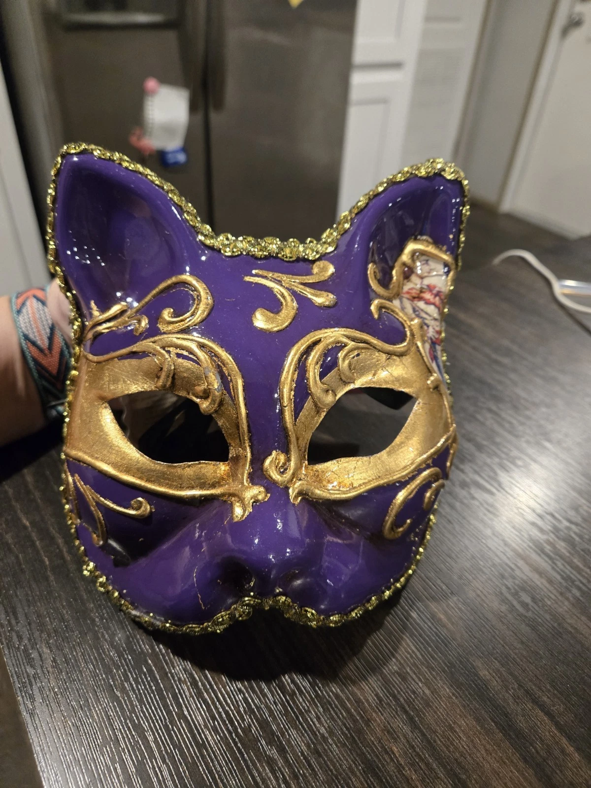 La Maschera Del Galeone Handmade Masquerade Mask Venice, Italy Purple And Gold