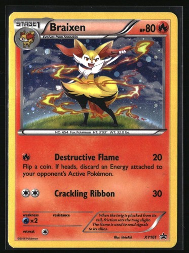 Braixen XY161 XY Black Star Promo Holo Rare Pokemon TCG Card LP
