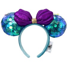 Disney Parks Little Mermaid Ariel Dinglehopper Minnie Mouse Bow Ears Headband