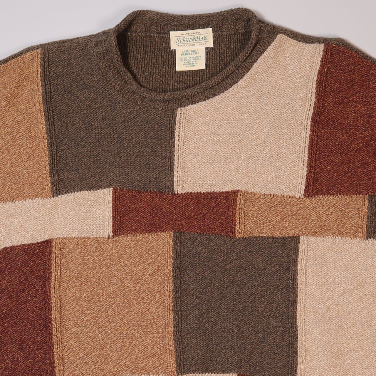 Vintage St. John Bay Patchwork Pattern Sweater Ma… - image 2