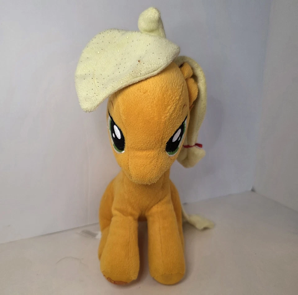 G4 Hasbro 2014 AURORA My Little Pony 10" APPLEJACK Sentado PLUSH Cabelo Brilhante - Imagem 2 de 4