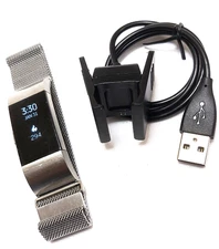 Fitbit Charge 2 Heart Rate Fitness Wristband Activity Tracker Silver - Tested