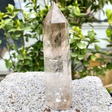 190G Clear White Crystal Obelisk Transparent Energy Column Reik