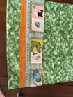 One Standard Size Handmade Unisex PILLOWCASE, Green Swirls/Orange Square Animals — photo 3