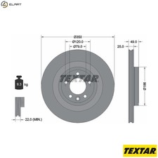 2x BRAKE DISC 92278403 FOR LAND ROVER DISCOVERY/VAN/SUV RANGE/IV/SPORT 2.0L 4cyl