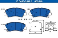 NEU - ATE 13.0460-5548.2 Bremsbelagsatz, Scheibenbremse FüR Hyundai KIA