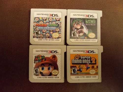 Various Super Mario 3DS Games - M&L Dream Team, LM Dark Moon, SM 3D Land, NSMB2