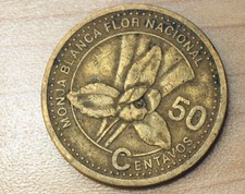 1998 Guatemala 50 Centavos Orchid Flower