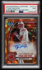 2024 Bowman U Chrome Sapphire Orange 5/25 Tyler Van Dyke PSA 9 MINT Auto 11oq