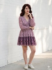 Jopna Floral Boho Mini DressMedium Long SleeveCottagecore Prairie Romance