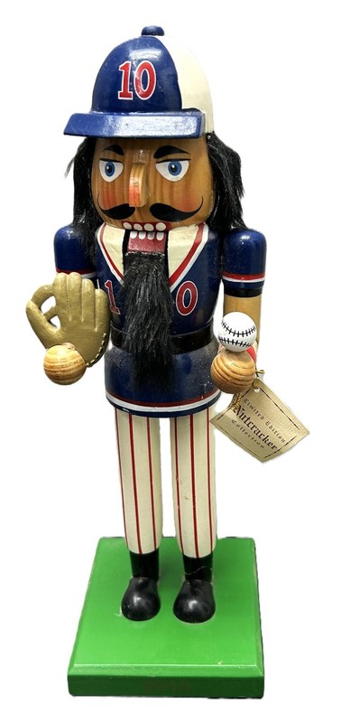 2010 Limited Edition BASEBALL PLAYER NUTCRACKER 14" Wood Target Navy Blue Red