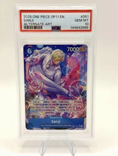 2025 One Piece Sanji Super Rare Alt Art Alternative #OP11-051 PSA 10 GEM MINT